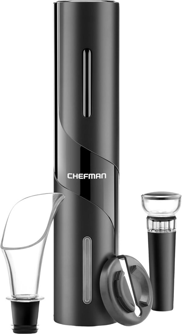 619sqg4lPtL._AC_SL1500_ Chefman Electric Wine Opener Review Sleek Battery-Operated Corkscrew Set with Accessories