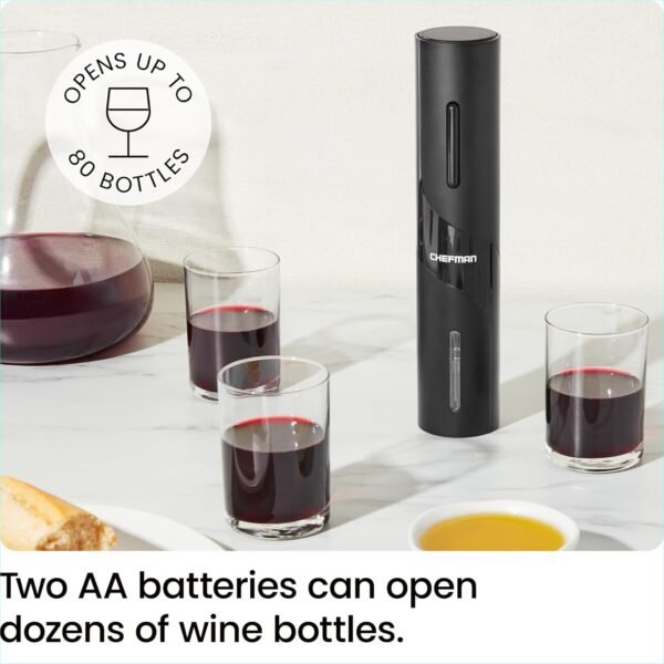 7121tkOah4L._AC_SL1500_ Chefman Electric Wine Opener Review Sleek Battery-Operated Corkscrew Set with Accessories